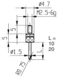 Messeinsatz Hartmetallbestückt 1,5 mm Ø KA573-44H-L10
