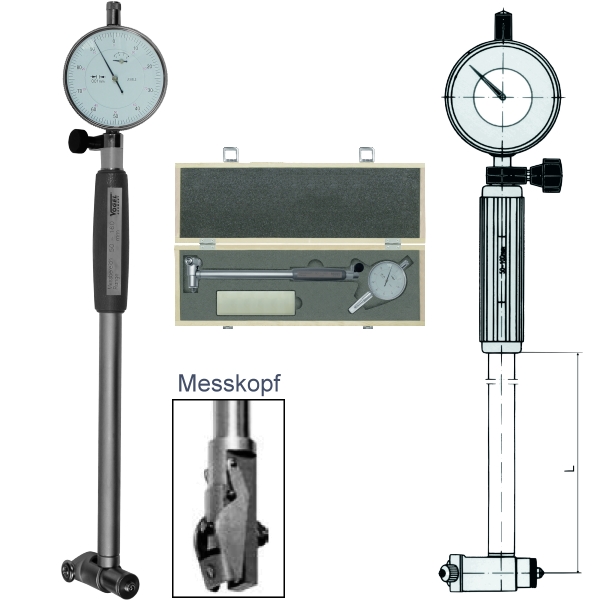 Innenfeinmessgeräte-Satz mit Messuhr 10 - 18 mm