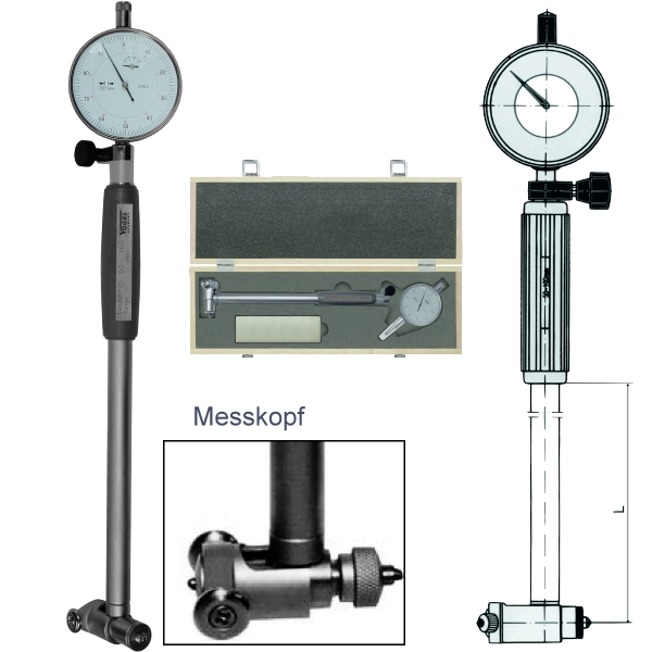 Innenfeinmessgeräte-Satz mit Messuhr 160 - 250 mm