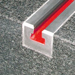 Führungs-T-Nute für Messplatten aus Hartgestein 2000 mm, 8µ/1000mm
