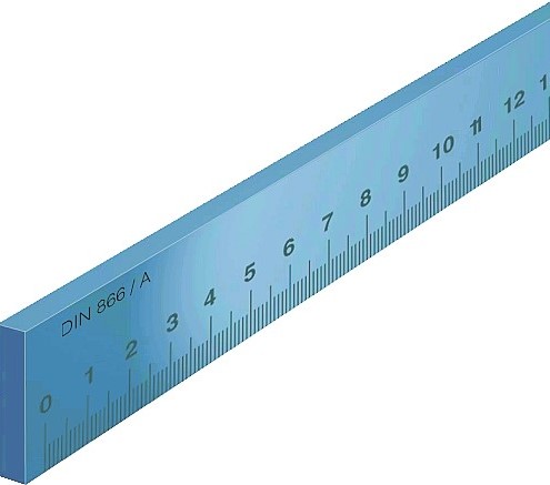 Maßstab Arbeitsmaßstab mit mm-Teilung DIN 866-A 1500 mm