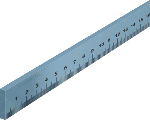 Maßstab, Arbeitsmaßstab mit mm-Teilung DIN 866-B 4000 mm