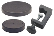 Fisso Fußkomponenten wie Stahlsockel mit 150 mm oder 100 mm Durchmesser und unterschiedlichen Gewinde. Klemmsockel in 2 verschiedenen Ausführungen. Sockel geeignet für Fisso Stative der Strato und Classic Line für Photo, Video & Optik.