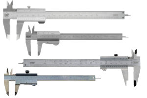 Taschenmessschieber/Werkstattmessschieber nach DIN862 mit Nonius Ablesung 0,05 mm oder 0,02 mm. Für Messbereiche bis 300 mm. Messschieber mit Feststellschraube oder Momentklemme, auch für Linkshänder.